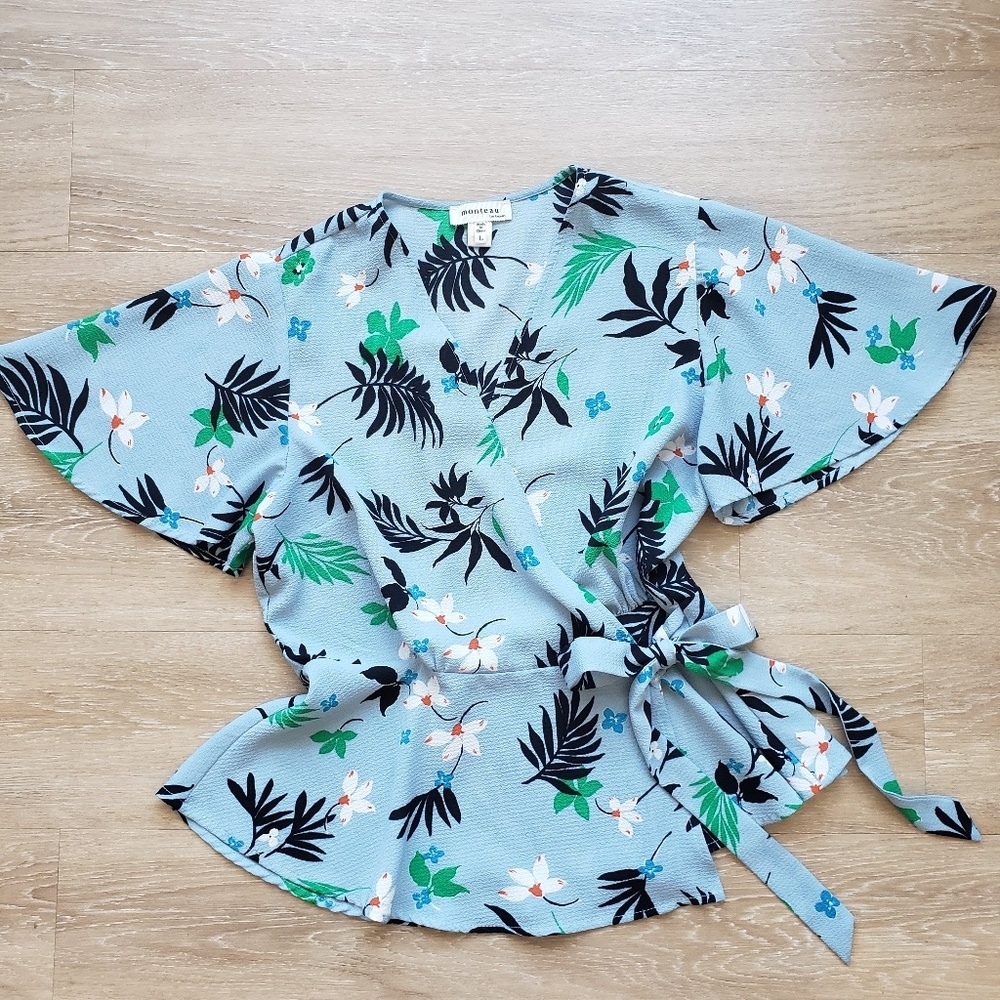 Floral Wrap Blouse